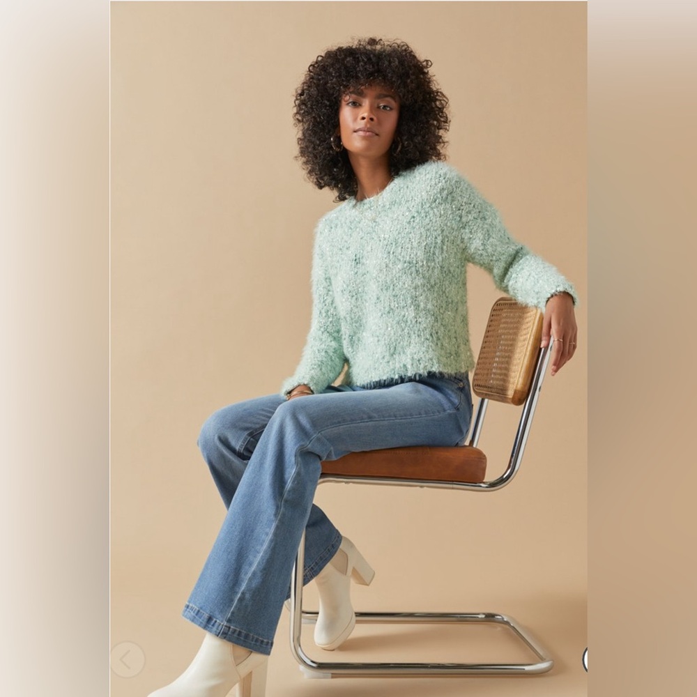 New Francesca’s Kaya Crewneck Textured Pullover Sweater